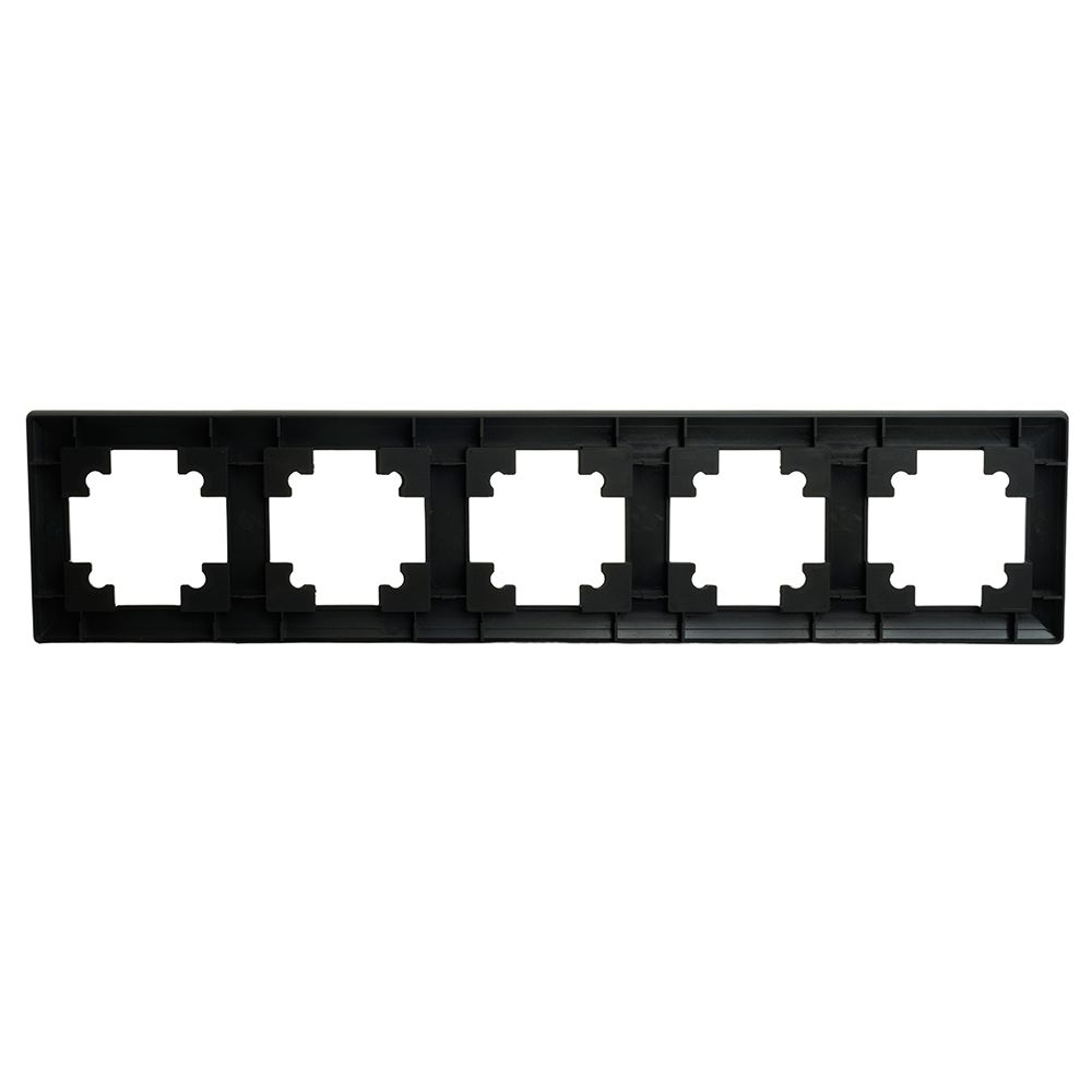 Рамка STEKKER, PFR00-7005-05 5-местная, пластик, серия Катрин, черный от компании Stekker