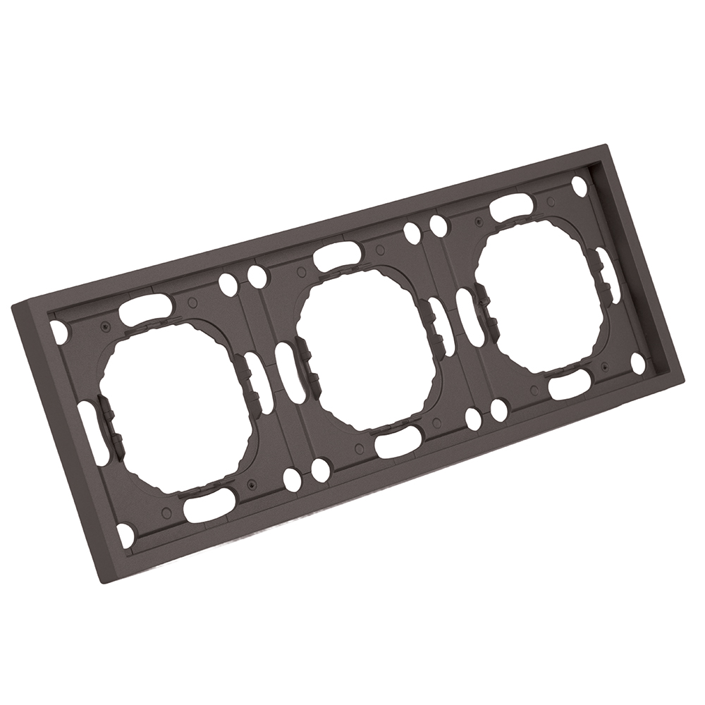 Рамка STEKKER, PFR00-5003-09 3-местная, серия Эмили, антрацит, soft touch от компании Stekker