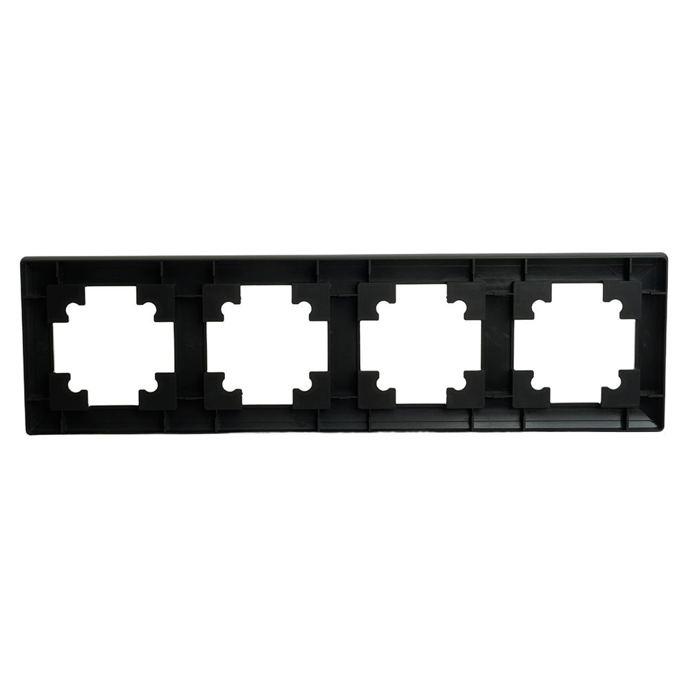 Рамка STEKKER, PFR00-7004-05 4-местная, пластик, серия Катрин, черный от компании Stekker