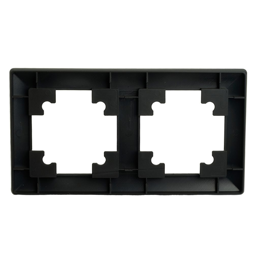 Рамка STEKKER, PFR00-7002-05 2-местная, пластик, серия Катрин, черный от компании Stekker