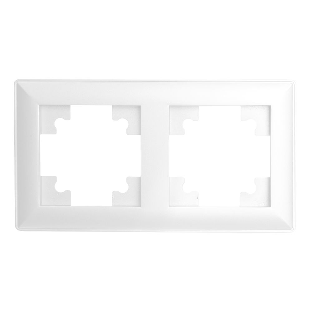 Рамка STEKKER, PFR00-7002-01 2-местная, пластик, серия Катрин, белый от компании Stekker