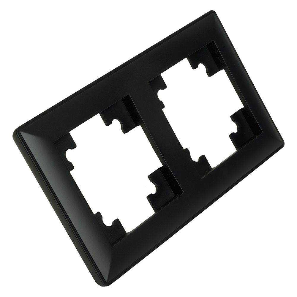 Рамка STEKKER, PFR00-7002-05 2-местная, пластик, серия Катрин, черный от компании Stekker