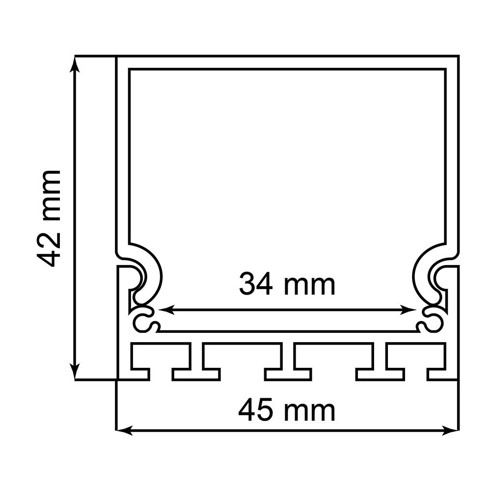 Купить Профиль  накладной 42х45мм, алюминиевый, черный, 2м, CAB268 по цене производителя в официальном интернет-магазине shop.feron.ru