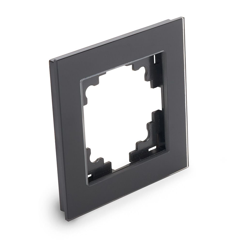 Рамка 1-местная, стекло, STEKKER GFR00-7001-05, серия Катрин, черный от компании Stekker