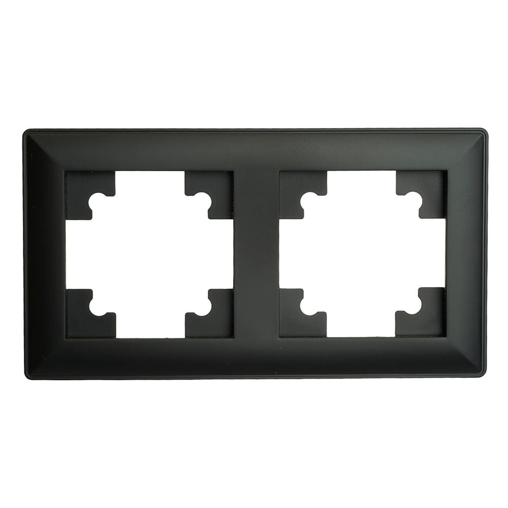 Рамка STEKKER, PFR00-7002-05 2-местная, пластик, серия Катрин, черный от компании Stekker