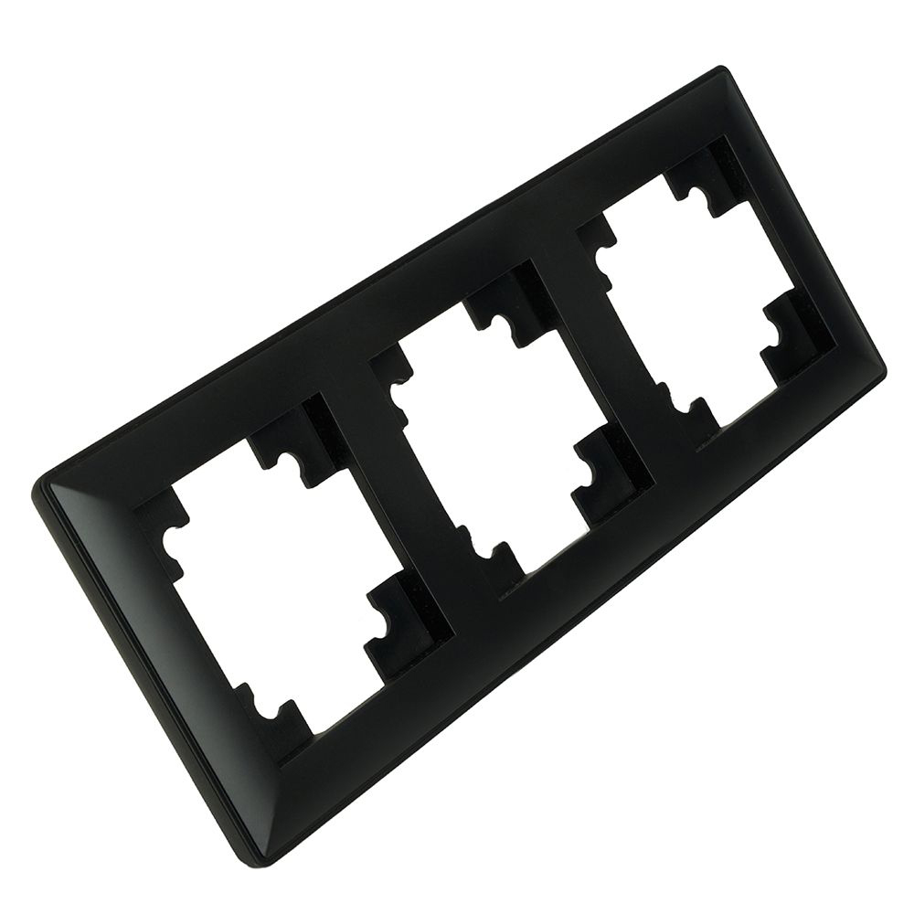 Рамка STEKKER, PFR00-7003-05 3-местная, пластик, серия Катрин, черный от компании Stekker
