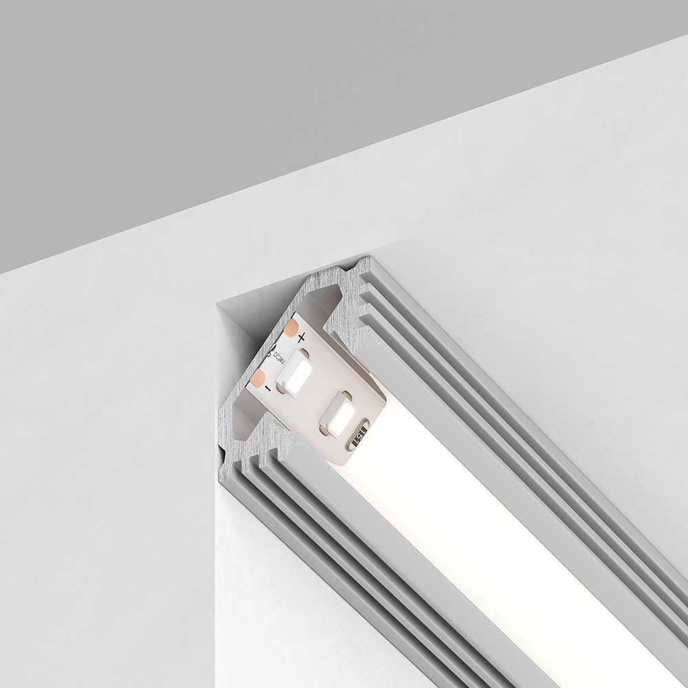 Купить Профиль алюминиевый угловой с фаской, серебро, CAB272 по цене производителя в официальном интернет-магазине shop.feron.ru