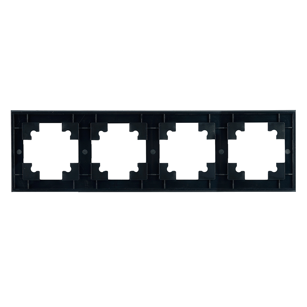 Рамка 4-местная, стекло, STEKKER GFR00-7004-05, серия Катрин, черный от компании Stekker