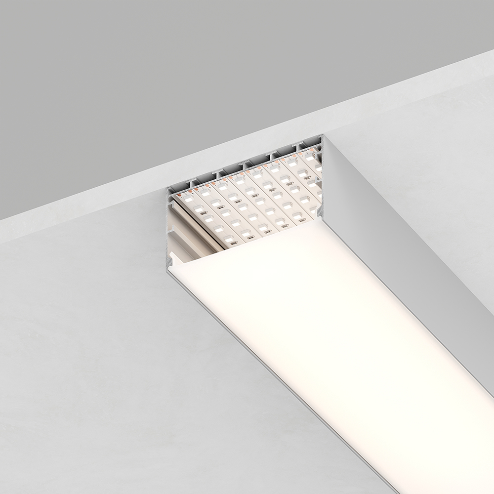 Купить Профиль алюминиевый накладной "Линии света", серебро, CAB258 по цене производителя в официальном интернет-магазине shop.feron.ru