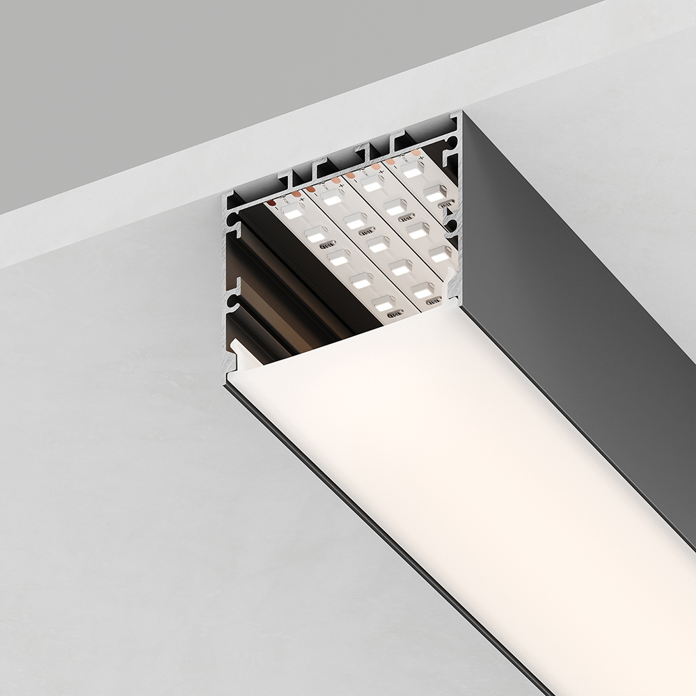 Купить Профиль алюминиевый накладной "Линии света", черный, CAB257 по цене производителя в официальном интернет-магазине shop.feron.ru