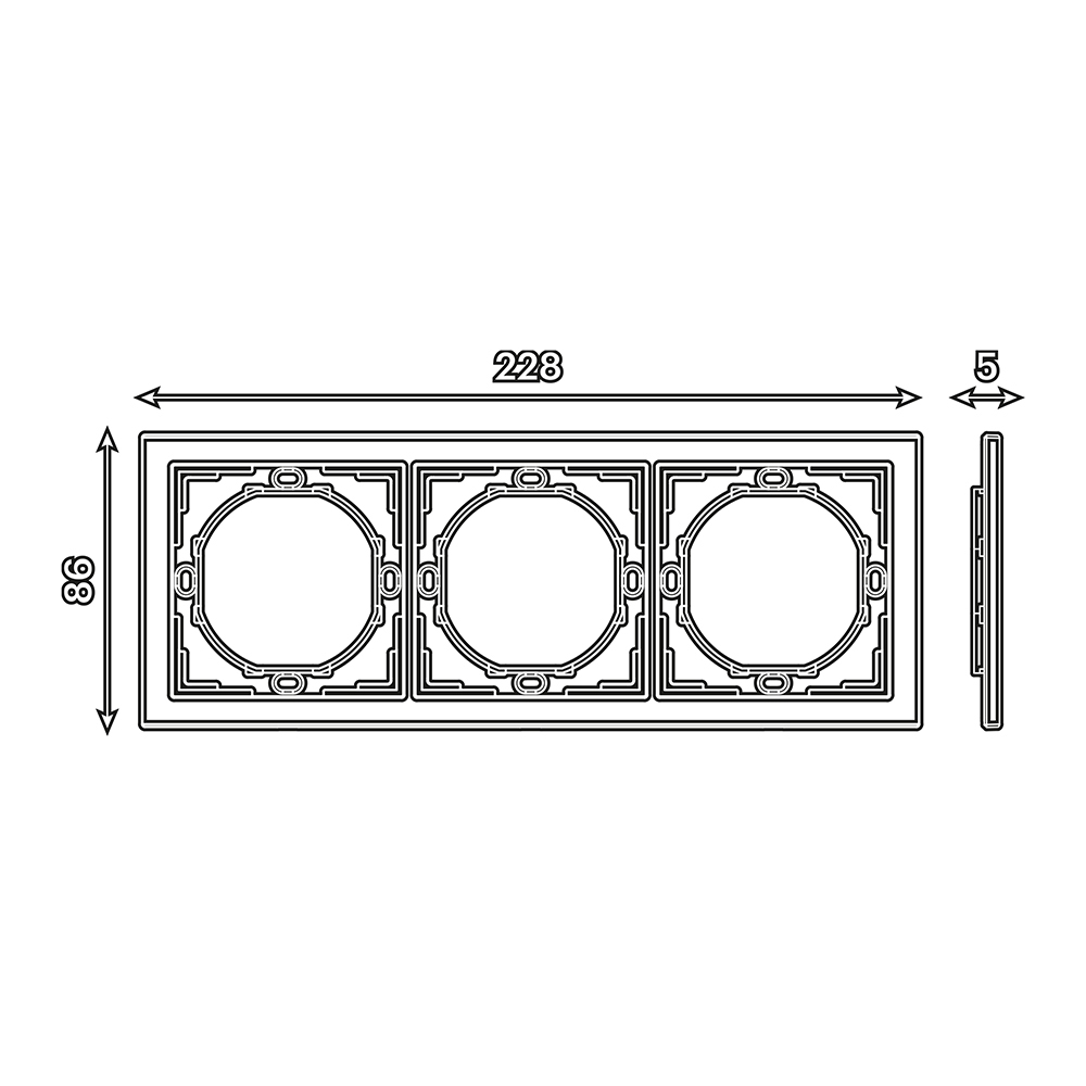 Рамка 3-местная, STEKKER, серия Мия, PFR00-3003-05, черный бархат от компании Stekker