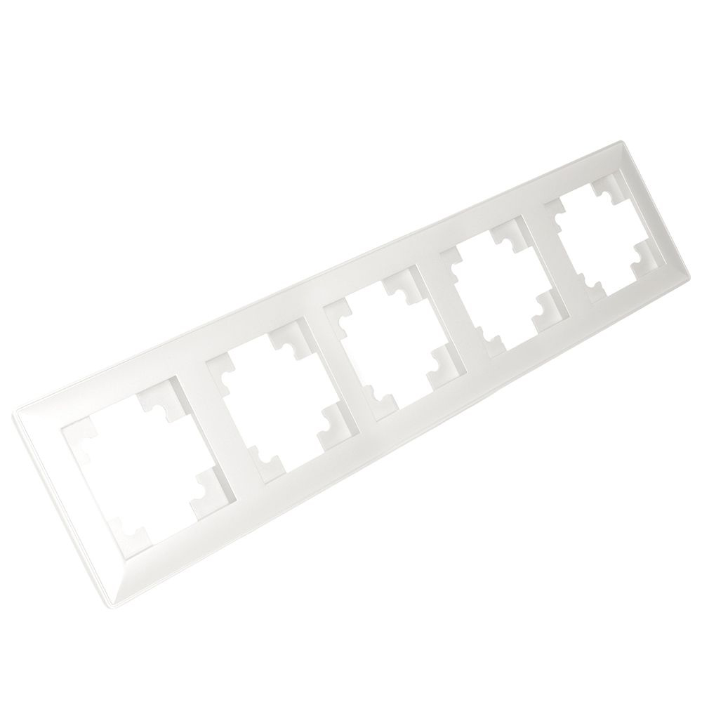 Рамка STEKKER, PFR00-7005-01 5-местная, пластик, серия Катрин, белый от компании Stekker