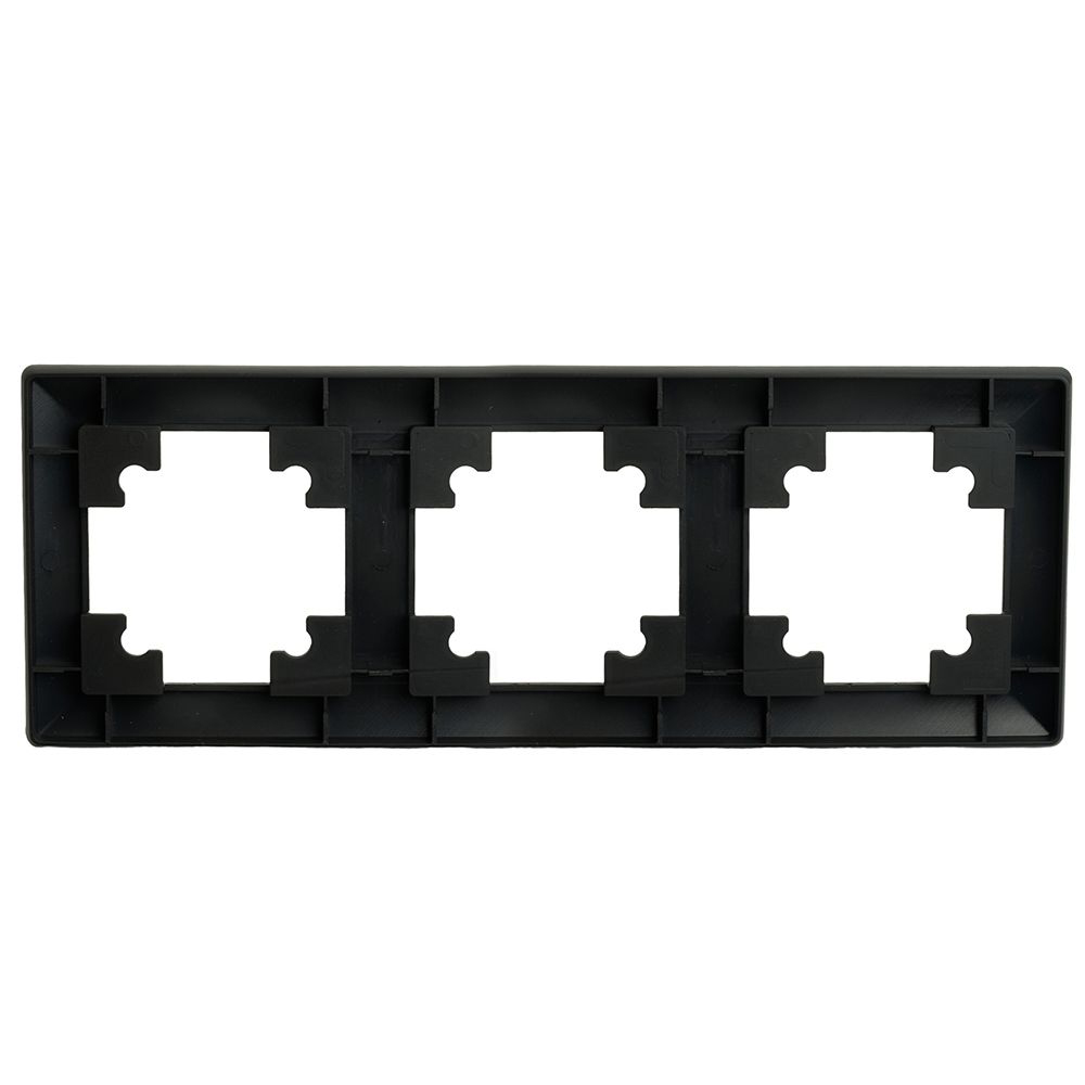 Рамка STEKKER, PFR00-7003-05 3-местная, пластик, серия Катрин, черный от компании Stekker