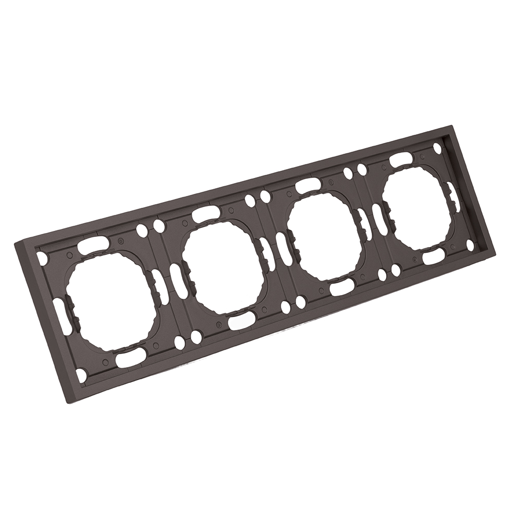 Рамка STEKKER, PFR00-5004-09 4-местная, серия Эмили, антрацит, soft touch от компании Stekker