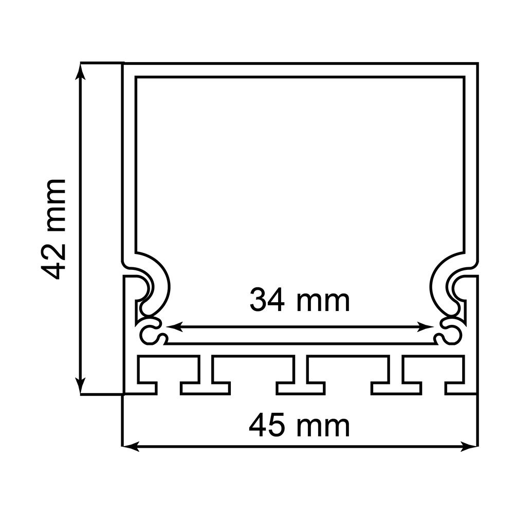 Купить Профиль  накладной 42х45мм, алюминиевый, серебро, 2м, CAB268 по цене производителя в официальном интернет-магазине shop.feron.ru
