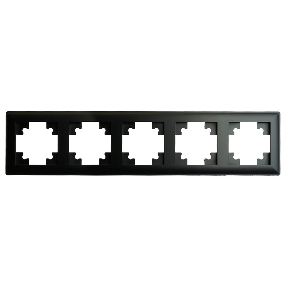Рамка STEKKER, PFR00-7005-05 5-местная, пластик, серия Катрин, черный от компании Stekker