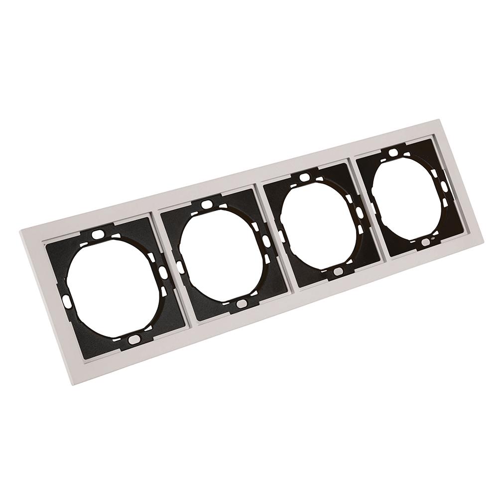 Рамка 4-местная, STEKKER, серия Мия, PFR00-3004-08, пудровый жемчуг от компании Stekker