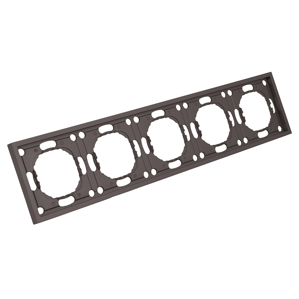 Рамка STEKKER, PFR00-5005-09 5-местная, серия Эмили, антрацит, soft touch от компании Stekker