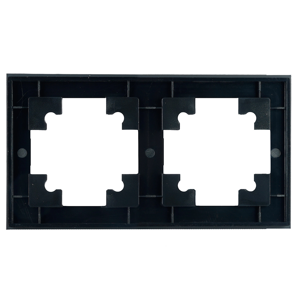 Рамка 2-местная, стекло, STEKKER GFR00-7002-05, серия Катрин, черный от компании Stekker