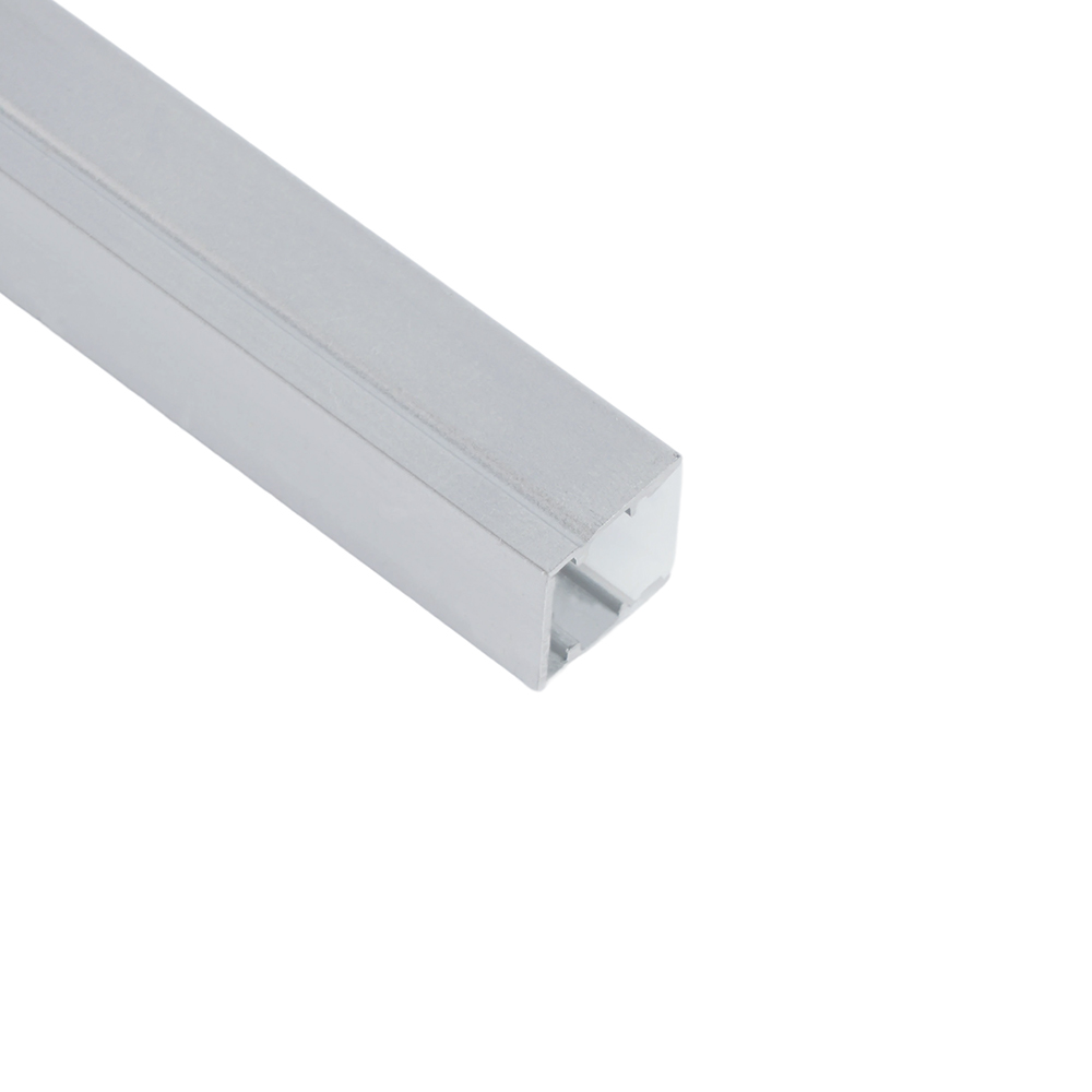 Купить Профиль алюминиевый накладной, 10х10мм, серебро, CAB243 (в комплекте с матовым экраном, 2 заглушками, 4 крепежами) FERON по цене производителя в официальном интернет-магазине shop.feron.ru