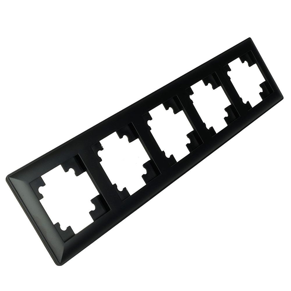 Рамка STEKKER, PFR00-7005-05 5-местная, пластик, серия Катрин, черный от компании Stekker