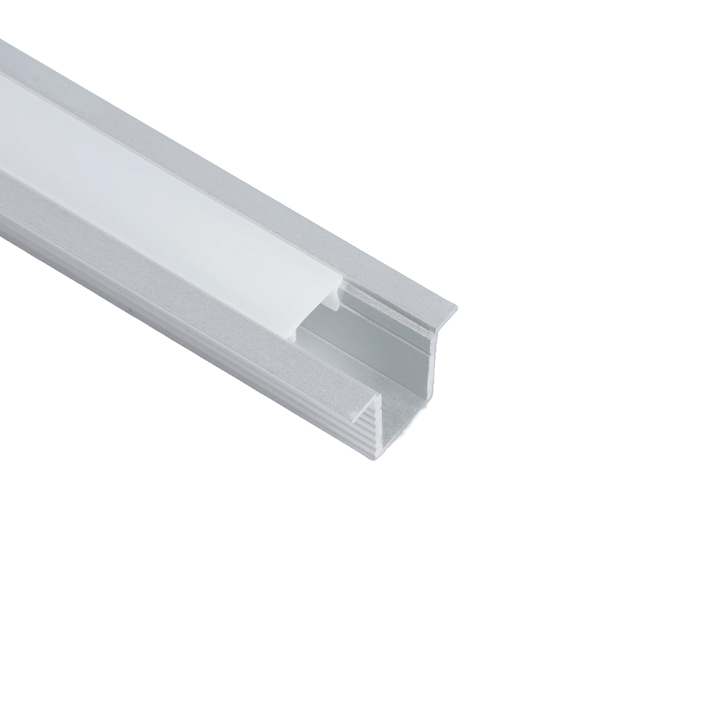 Купить Профиль алюминиевый встраиваемый 9х12мм, серебро, 2м  CAB242 (в комплекте с матовым экраном, 2 заглушками, 4 крепежами) FERON по цене производителя в официальном интернет-магазине shop.feron.ru