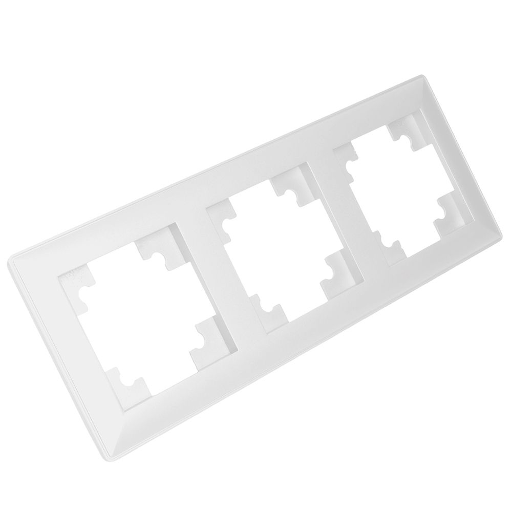 Рамка STEKKER, PFR00-7003-01 3-местная, пластик, серия Катрин, белый от компании Stekker