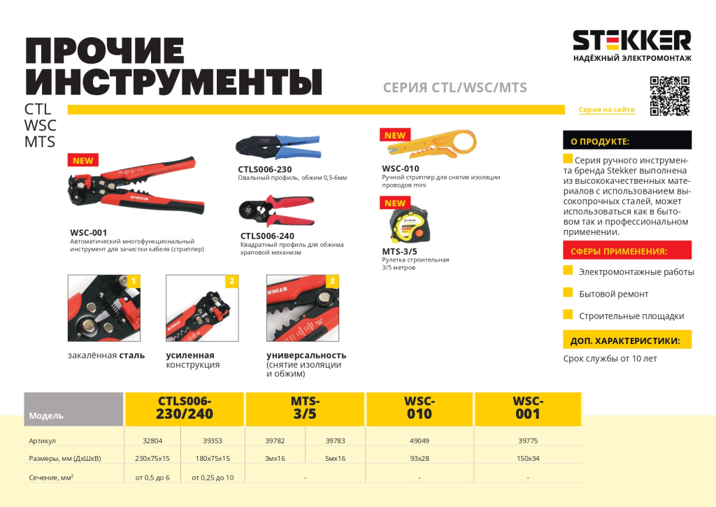 Новинка! Инструмент для обжима и снятия изоляции Stekker