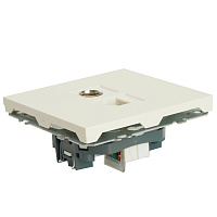 Розетка TV + компьютерная RJ-45 (механизм), STEKKER, серия Эмили, RST00-5106-01, белый фарфор, soft touch  49872 Розетка TV + компьютерная RJ-45 (механизм), STEKKER, серия Эмили, RST00-5106-01, белый фарфор, soft touch  49872