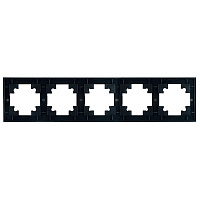 Рамка 5-местная, стекло, STEKKER, GFR00-7005-05,серия Катрин, черный 39641