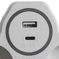 Разветвитель сетевой 2-местный с/з STEKKER ADP16-15-20, 250V, 16A и USB+Type C на 2.4А, белый/серый 50071 Разветвитель сетевой 2-местный с/з STEKKER ADP16-15-20, 250V, 16A и USB+Type C на 2.4А, белый/серый 50071