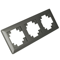 Рамка STEKKER, PFR00-7003-06 3-местная, пластик, серия Катрин, графит 39809 Рамка STEKKER, PFR00-7003-06 3-местная, пластик, серия Катрин, графит 39809