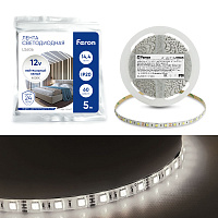 Светодиодная LED лента Feron LS606, 60SMD(5050)/m 14.4W/m 12V 5m 4000К Артикул 41447 Светодиодная LED лента Feron LS606, 60SMD(5050)/m 14.4W/m 12V 5m 4000К Артикул 41447