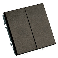 Переключатель 2-клавишный (механизм), STEKKER, 250В, 10А, серия Эмили, RSW10-5107-09, антрацит, soft touch 49921