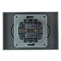 Розетка 2-местная с з/ш, б/з, СЗК, STEKKER, 250В, 16А, серия Эмили, RST16-5116-10ZK, платиново-серый, soft touch 50245