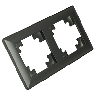 Рамка STEKKER, PFR00-7002-06 2-местная, пластик, серия Катрин, графит 39808 Рамка STEKKER, PFR00-7002-06 2-местная, пластик, серия Катрин, графит 39808