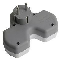 Разветвитель сетевой 2-местный с/з STEKKER ADP16-15-20, 250V, 16A и USB+Type C на 2.4А, белый/серый 50071 Разветвитель сетевой 2-местный с/з STEKKER ADP16-15-20, 250V, 16A и USB+Type C на 2.4А, белый/серый 50071