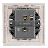 Переключатель 1-клавишный (механизм), STEKKER, 250В, 10A, серия Мия, RSW10-3105-08, пудровый жемчуг 50477