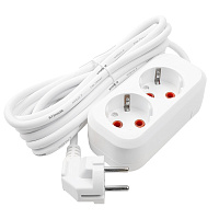 Удлинитель 2-местный с/з Stekker, HM01-21-05, 5м, 3x0,75, серия Home (У10-001), белый 39207