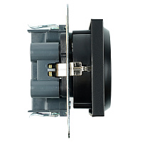 Розетка 2-местная с/з (механизм), STEKKER GLS16-7114-05, 250В, 16А с защитной шторкой, серия Катрин, черный 39612 Розетка 2-местная с/з (механизм), STEKKER GLS16-7114-05, 250В, 16А с защитной шторкой, серия Катрин, черный 39612