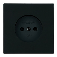 Розетка 1-местная с защитной шторкой (механизм), STEKKER, б/з, 250В, 16А, серия Мия, RST16-3109-05, черный бархат 50453