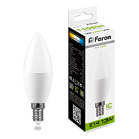 Лампа светодиодная Feron LB-970 Свеча E14 13W 175-265V 4000K 38108 Лампа светодиодная Feron LB-970 Свеча E14 13W 175-265V 4000K 38108