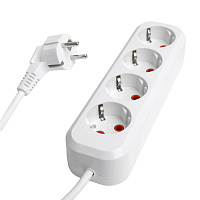 Удлинитель  четырехместный c/з STEKKER HM06-40-07 3x1мм2, 7м, серия Home (У10-429), белый 49389