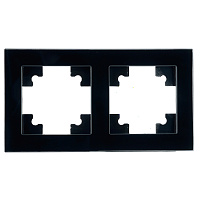 Рамка 2-местная, стекло, STEKKER GFR00-7002-05, серия Катрин, черный 39519