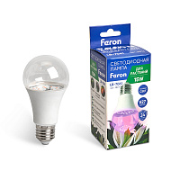 Лампа светодиодная для растений А60 Feron LB-7061 E27 15W 175-265V красно-синий спектр 38276 Лампа светодиодная для растений А60 Feron LB-7061 E27 15W 175-265V красно-синий спектр 38276