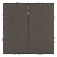 Переключатель 2-клавишный (механизм), STEKKER, 250В, 10А, серия Эмили, RSW10-5107-09, антрацит, soft touch 49921