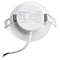 Светодиодный светильник Feron.ONE AL528 встраиваемый 8W 4000K белый Светодиодный светильник Feron.ONE AL528 встраиваемый 8W 4000K белый