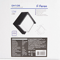 Светильник уличный светодиодный Feron DH108, 12W, 720Lm, 4000K, черный 06350 Светильник уличный светодиодный Feron DH108, 12W, 720Lm, 4000K, черный 06350
