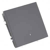 Выключатель 1-клавишный c индикатором (механизм), STEKKER, 250В, 10А, серия Эмили, RSW10-5101-10, платиново-серый, soft touch 49941