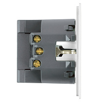 Розетка 1-местная з/ш с/з 16А + USB + Type C (механизм), STEKKER, 250В, 20W, серия Мия, RST16-3119-01, белая магнолия 50438